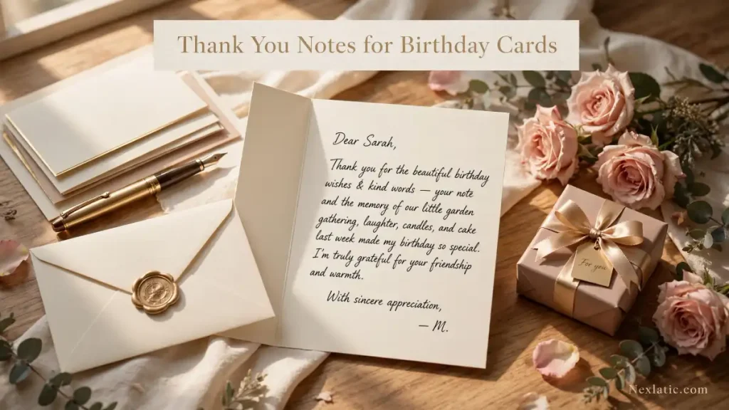 Thank You Notes for Birthday Cards